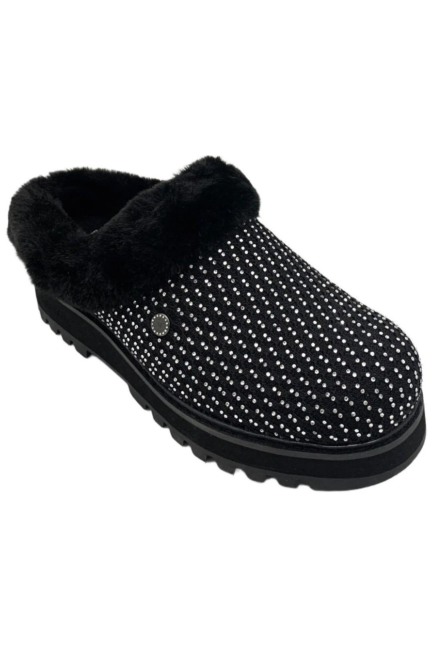 Martha Stewart x Skechers Bobs Arch Fit Keepsakes Cozy Slippers Black - Medium